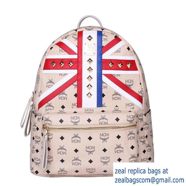High Quality Replica MCM Medium Flag of UK Backpack MC5173 Beige